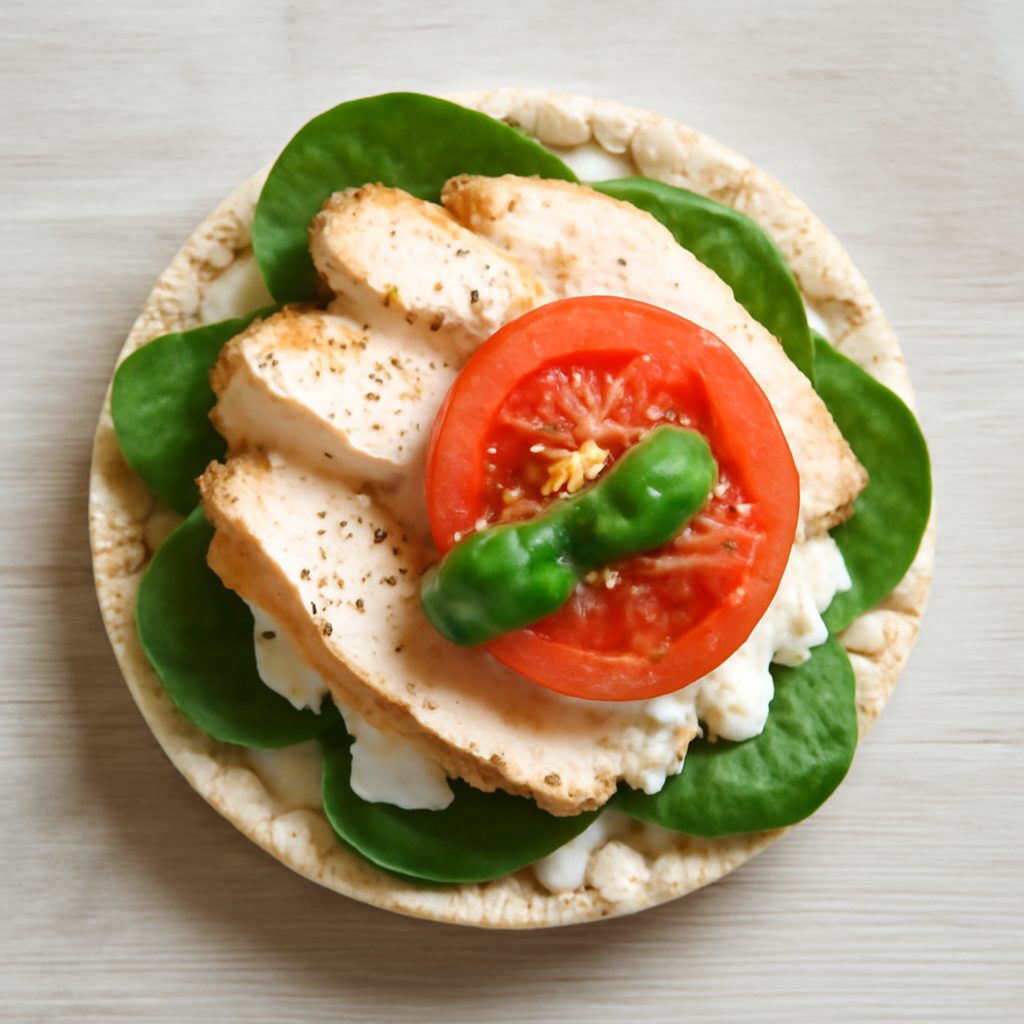 Canapè proteico di mandorle con gamberi e maionese light all'aneto
