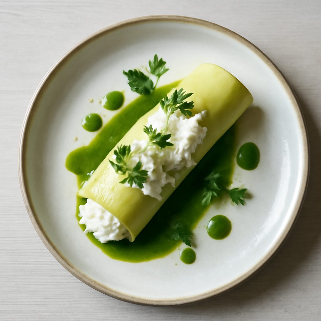 Cannelloni di porro al baccalà mantecato con salsa di rapa rossa Low Carb