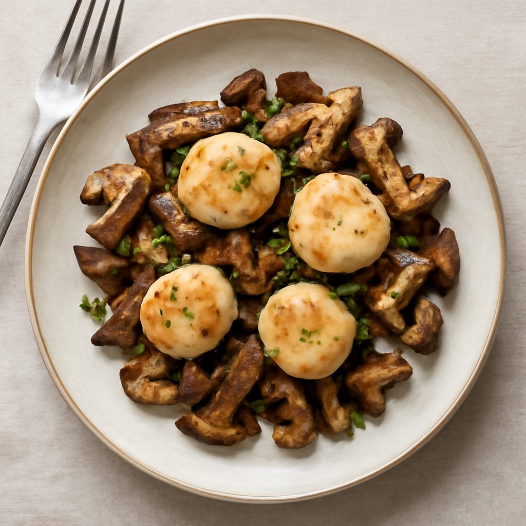 Capesante ai funghi porcini proteiche low-carb