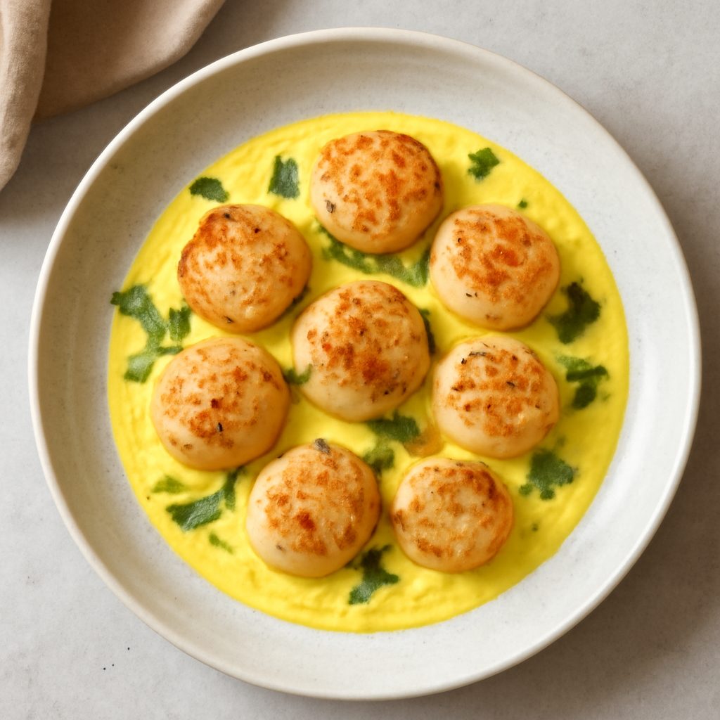 Capesante con crema allo zafferano