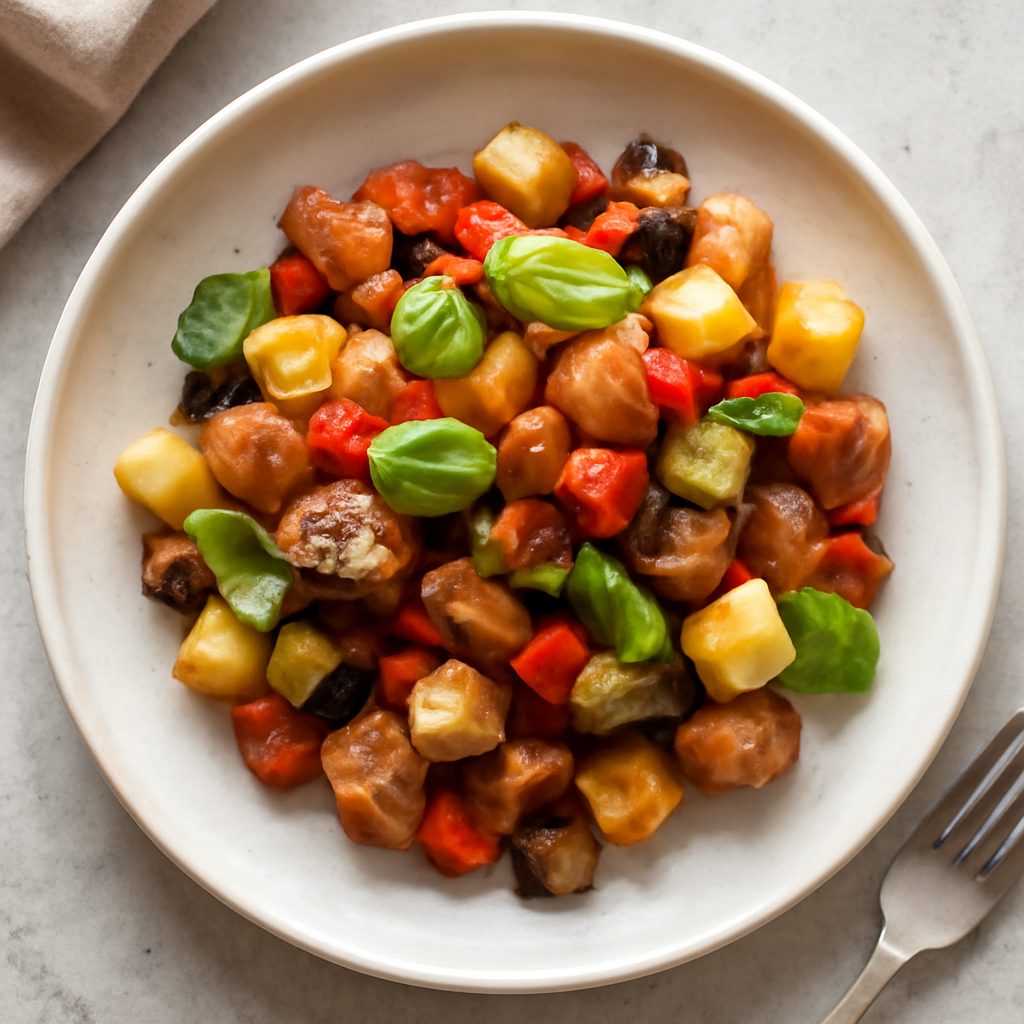 Caponata di mele proteica low-carb