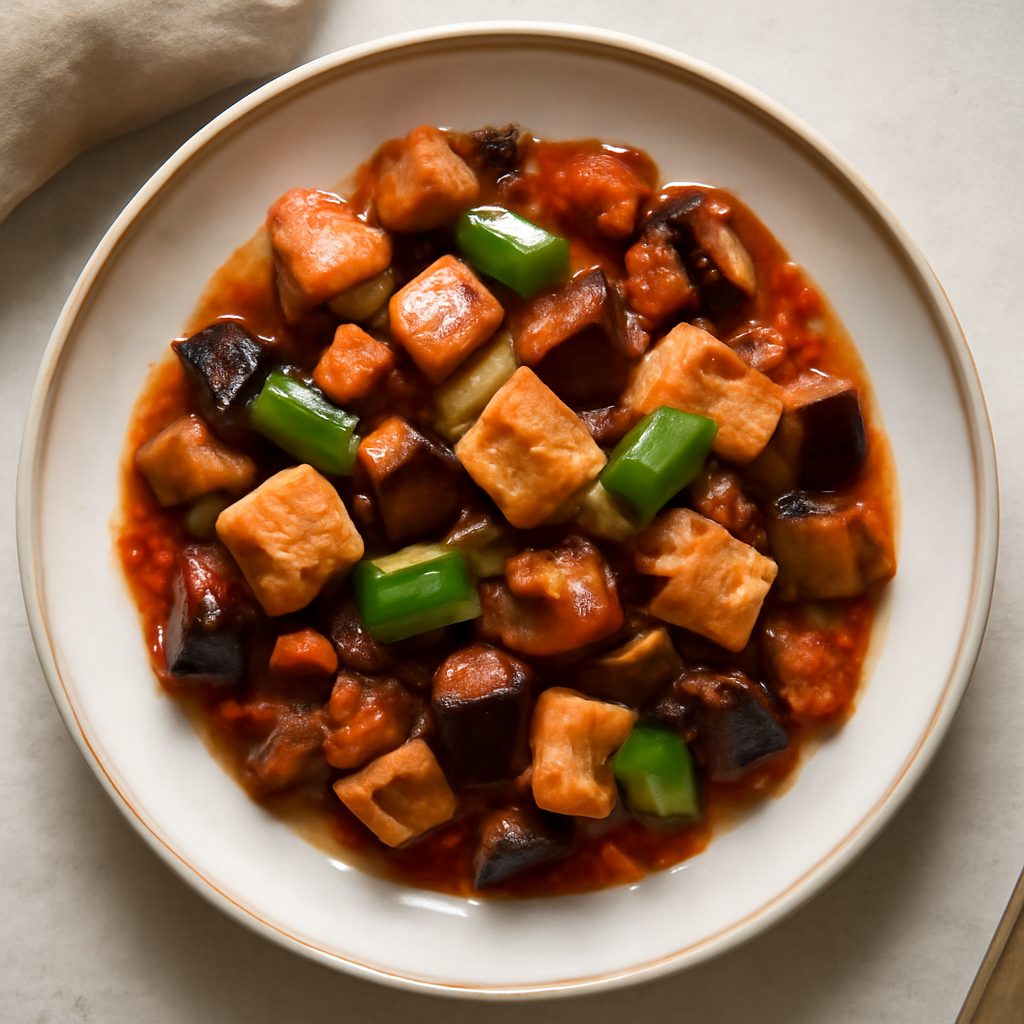 Caponata di pesce spada e melanzane proteica low-carb