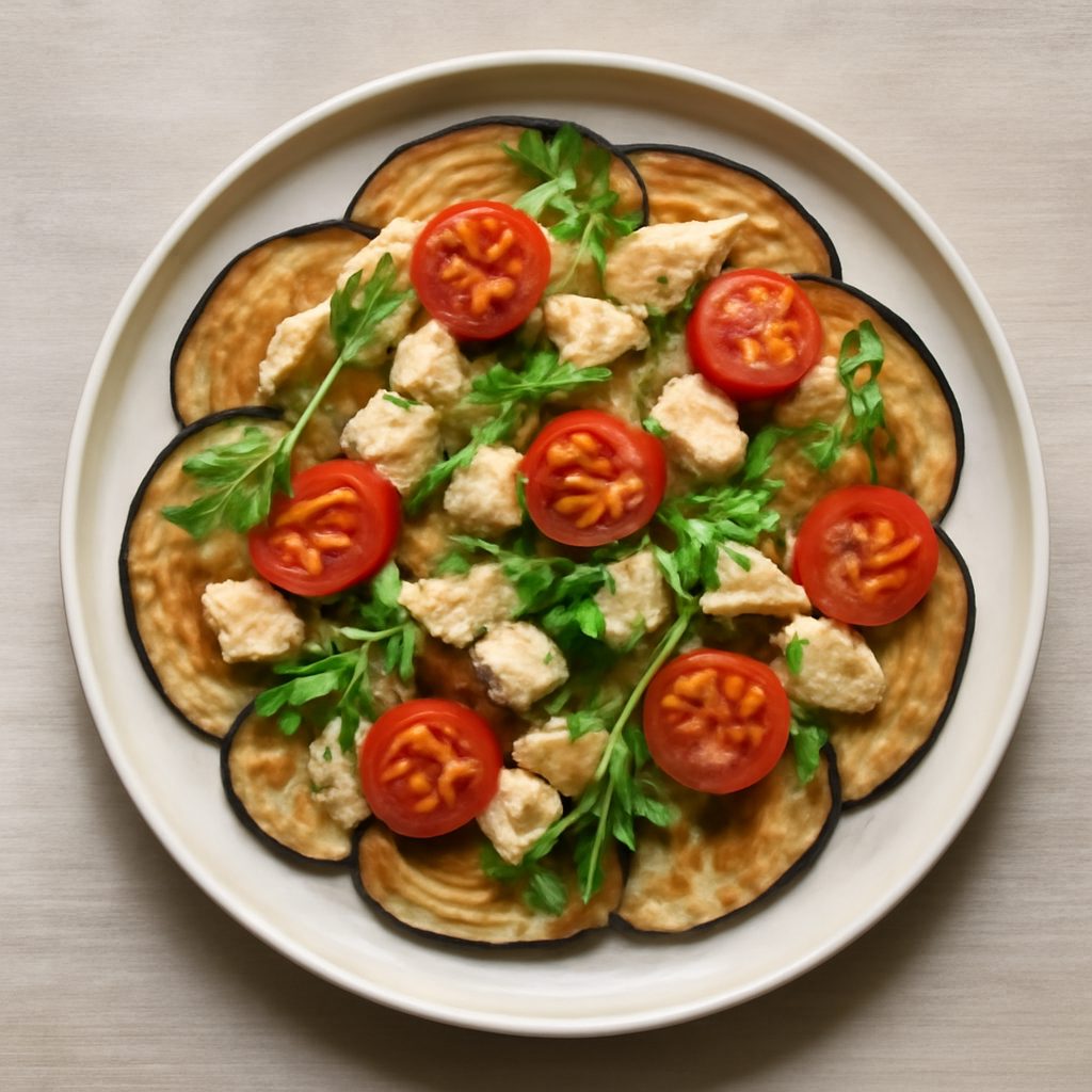 Carpaccio di melanzane proteico low-carb