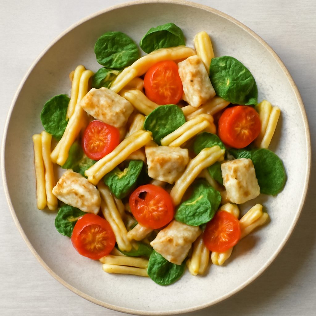 Casarecce con Crema di Formaggi e Salsiccia