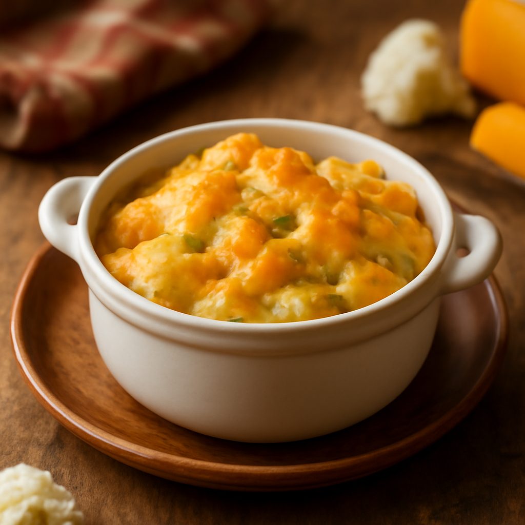 Casseruola di Cavolfiore e Formaggio Cheddar Low Carb