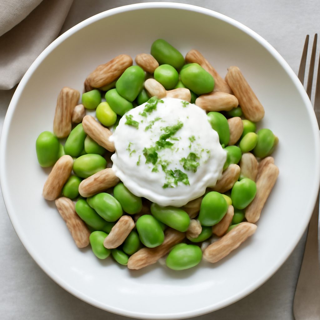 Cavati con fave e yogurt greco - Versione