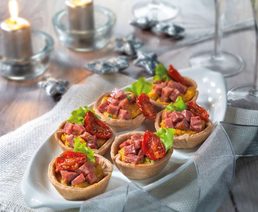 Cestini con crema di lenticchie e cotechino Low Carb