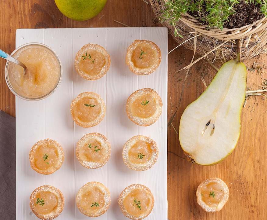 Cestini di frolla con composta di pere Low Carb
