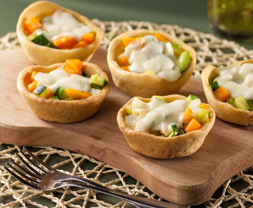 Cestini di frolla salata e verdure filanti Low Fat