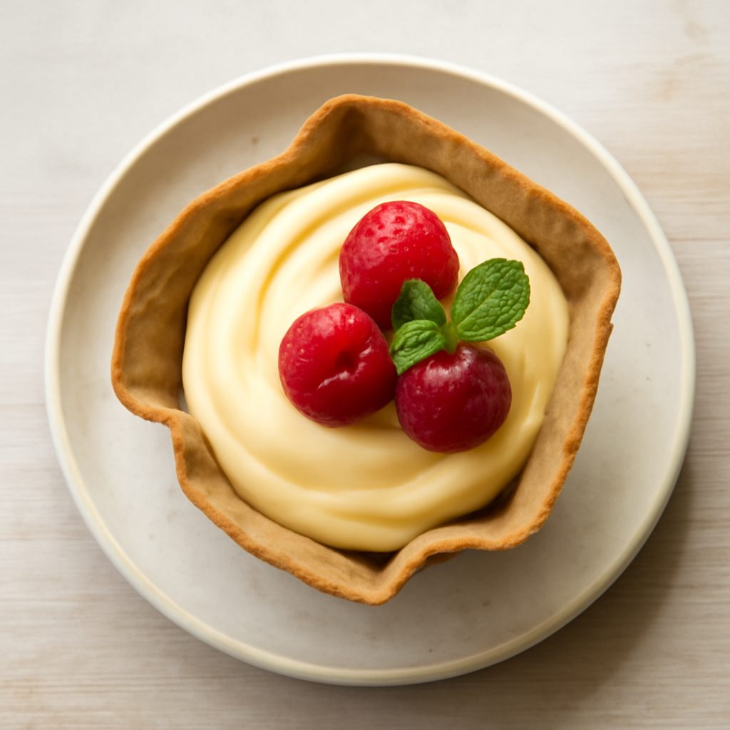 Cestino di crema proteica e frutti di bosco low-carb