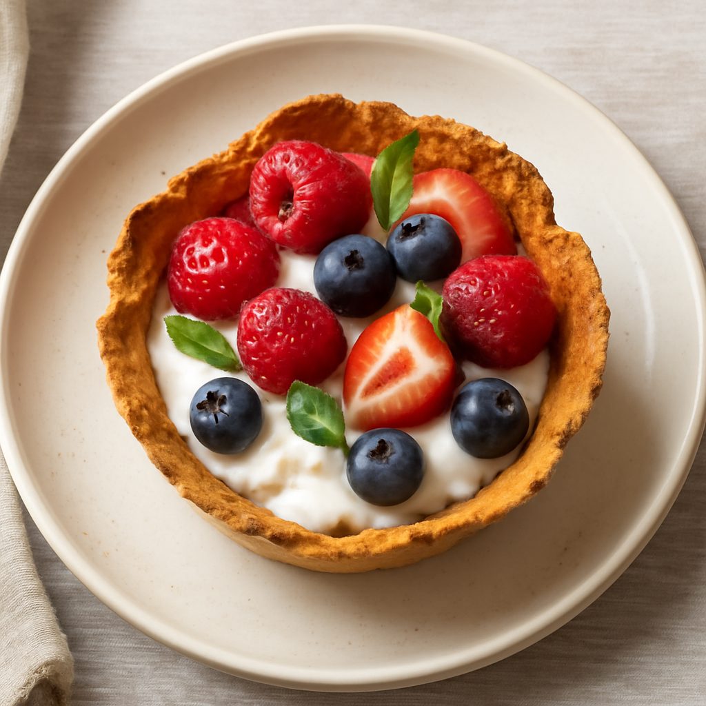 Cestino dolce con crema al formaggio