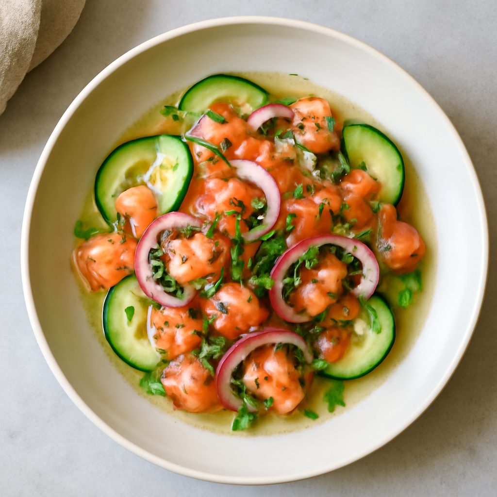 Ceviche di salmone proteico low-carb