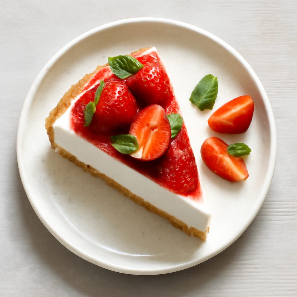 Cheesecake alle fragole proteica low-carb sullo stecco