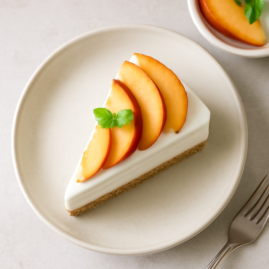 Cheesecake alle pesche proteica low-carb