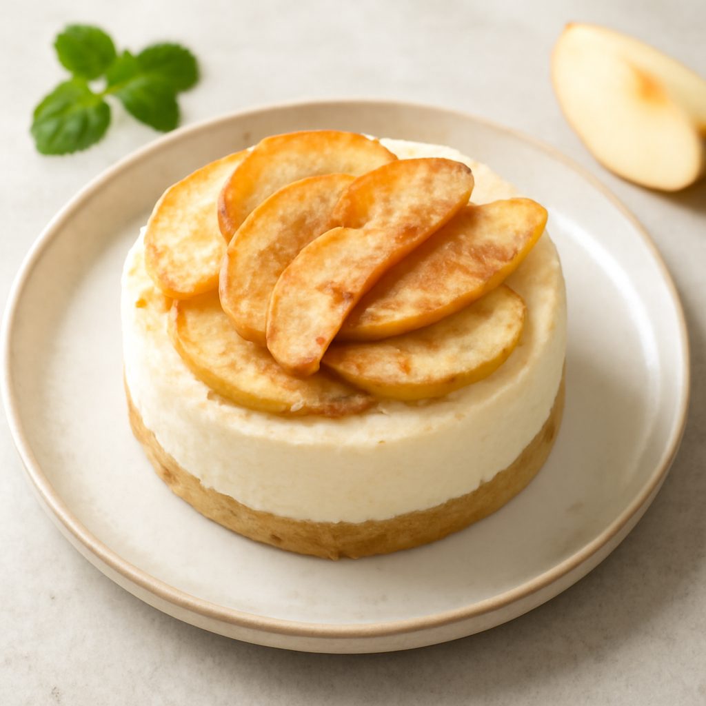 Cheesecake cotta alle mele proteica low-carb