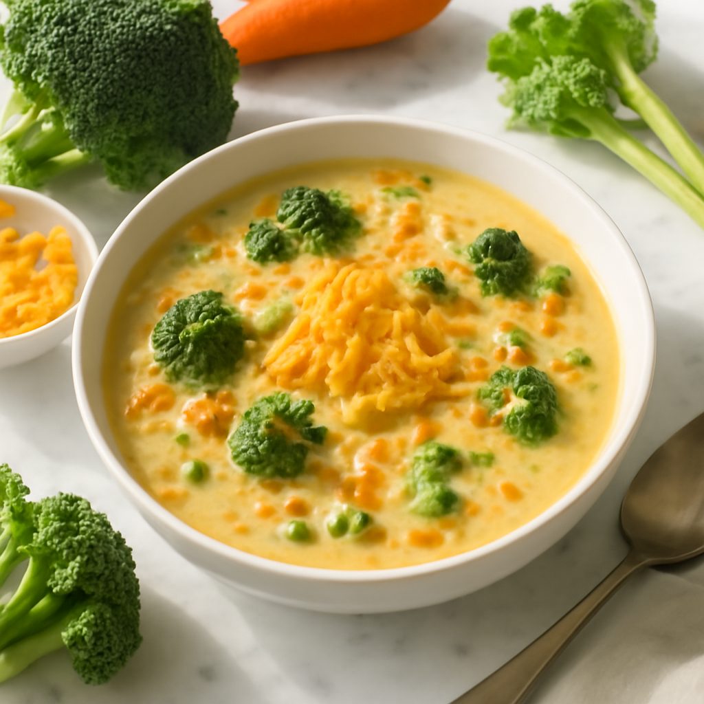 Zuppa di Broccoli e Verdure al Formaggio