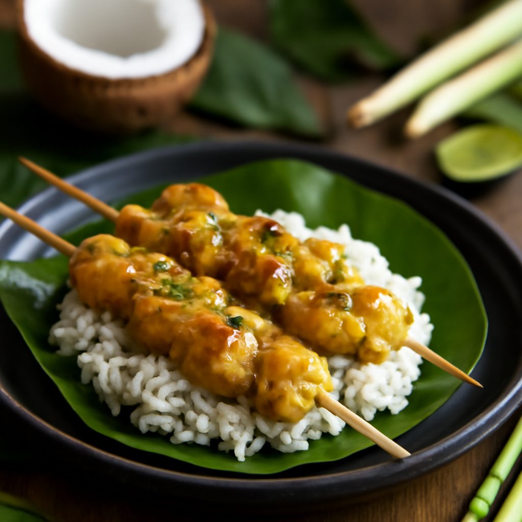 Chicken Satay con Salsa di Arachidi