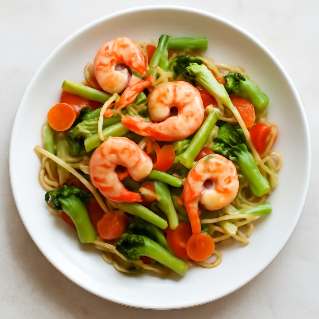 Chop suey ai gamberi proteico low-carb