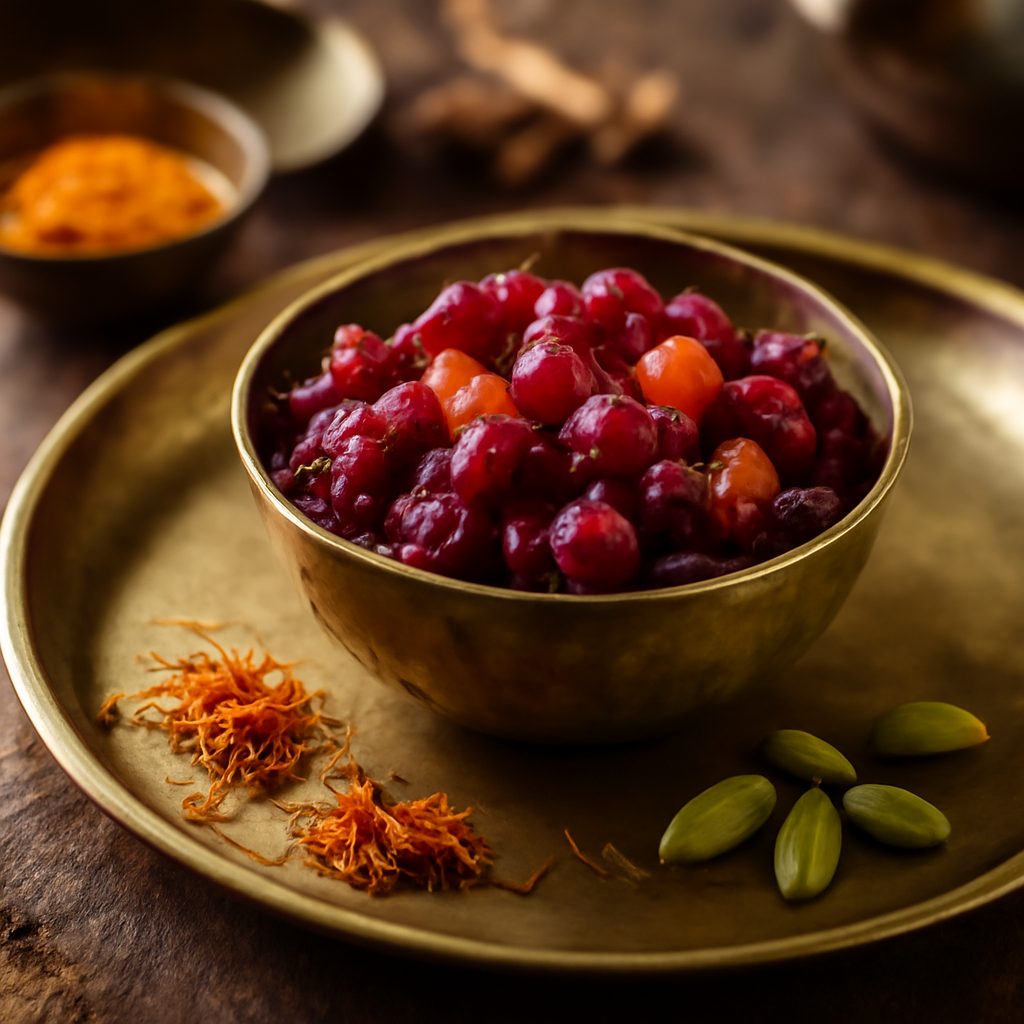 Chutney di Mirtilli Rossi, Mela e Zenzero Fresco - Versione High- Low Fat