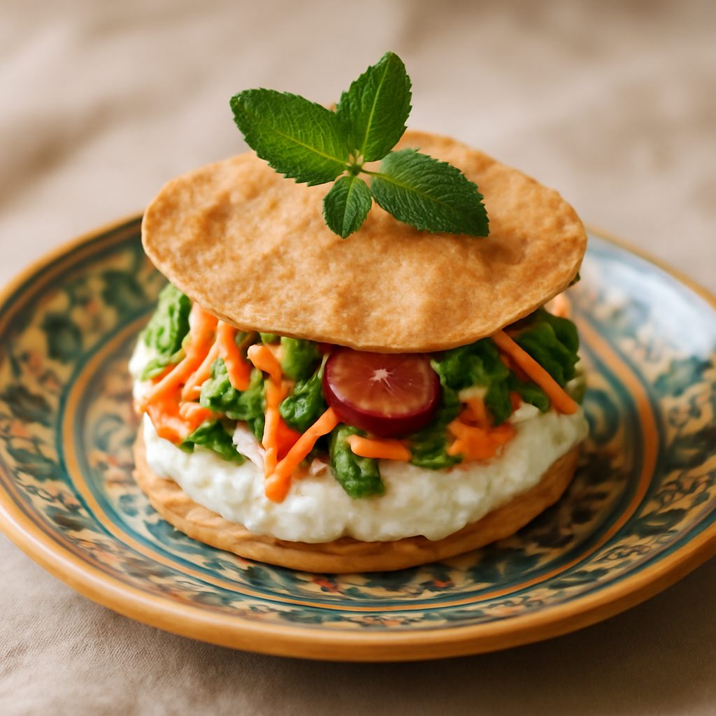 Cialda Croccante Orientale con Verdure Fresche e Ricotta Light