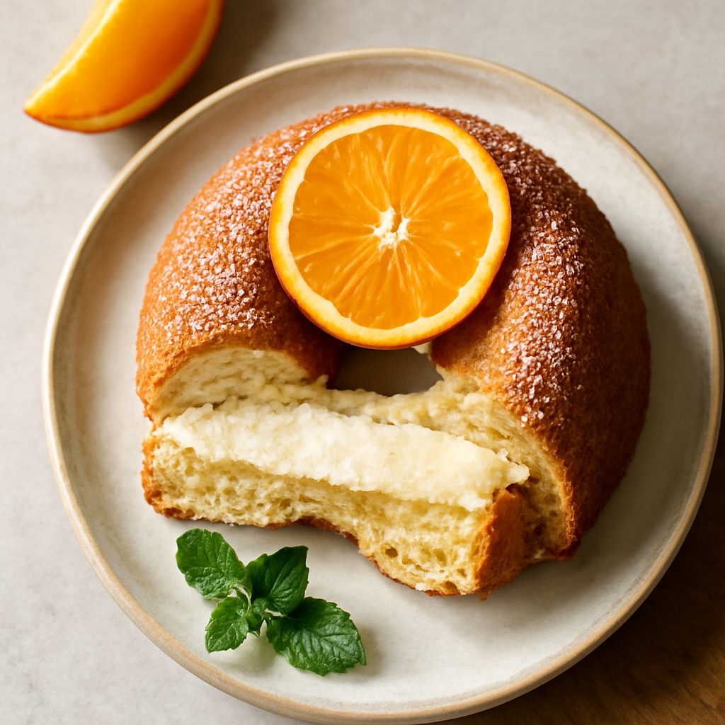 Ciambella farcita all'arancia proteica low-carb