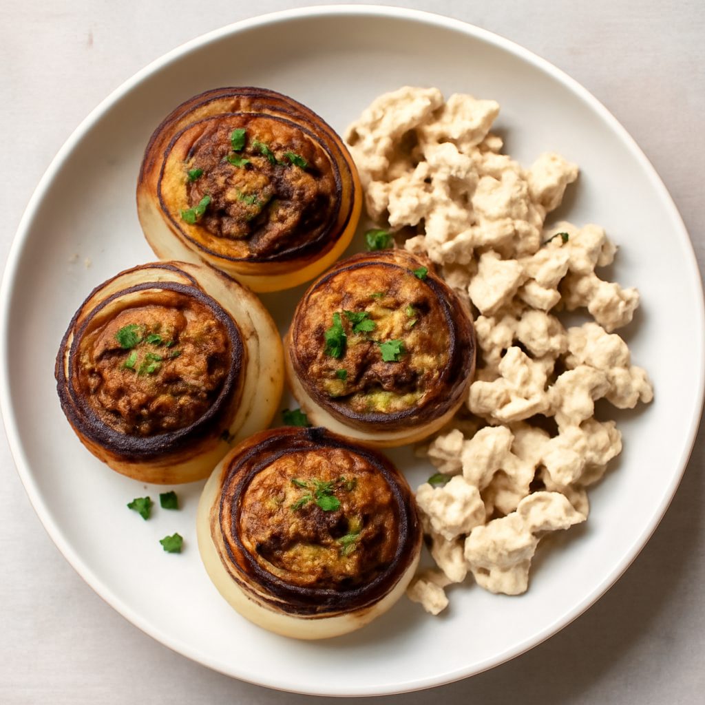 Cipolle brunite proteiche low-carb