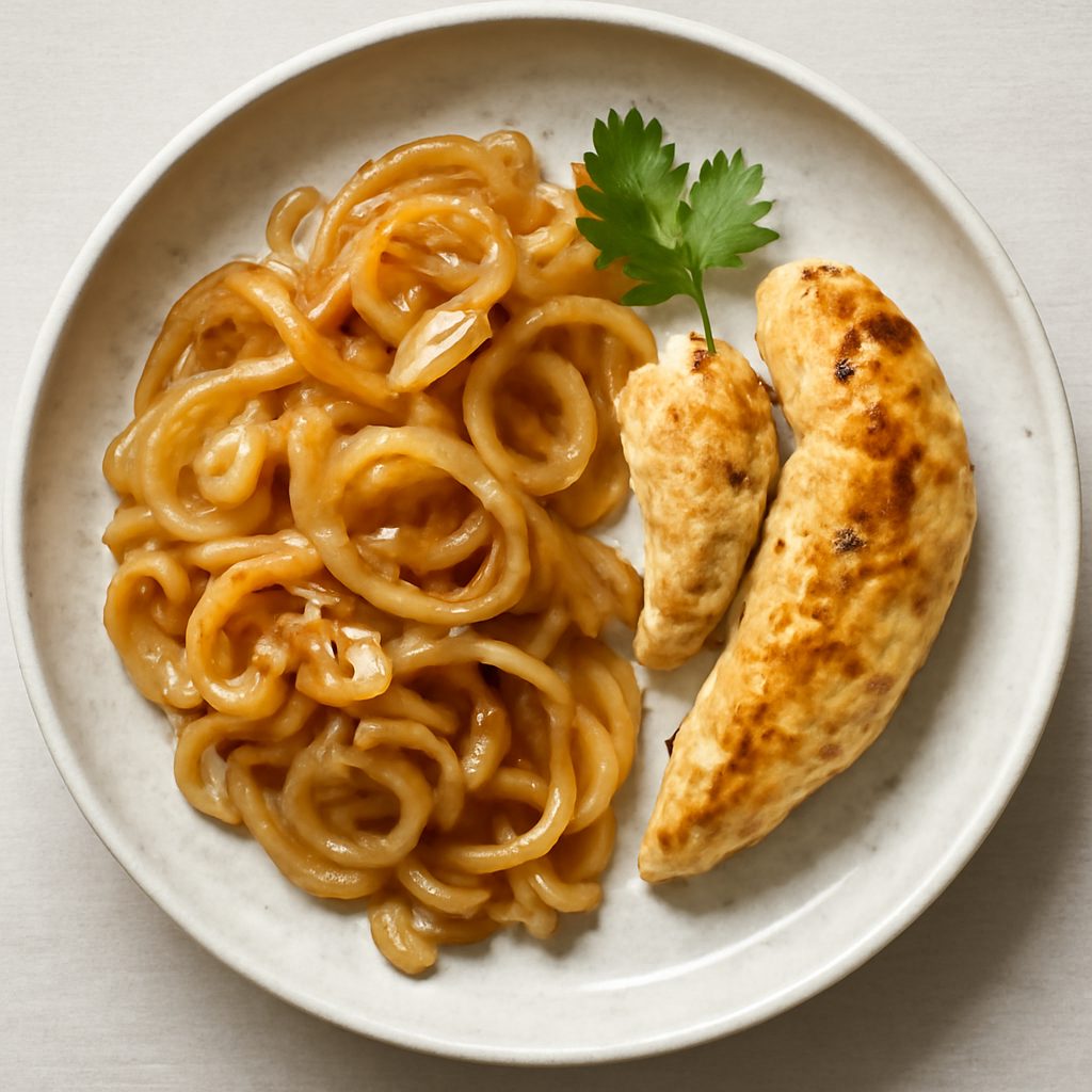 Cipolle e aglio dorati low-carb proteici