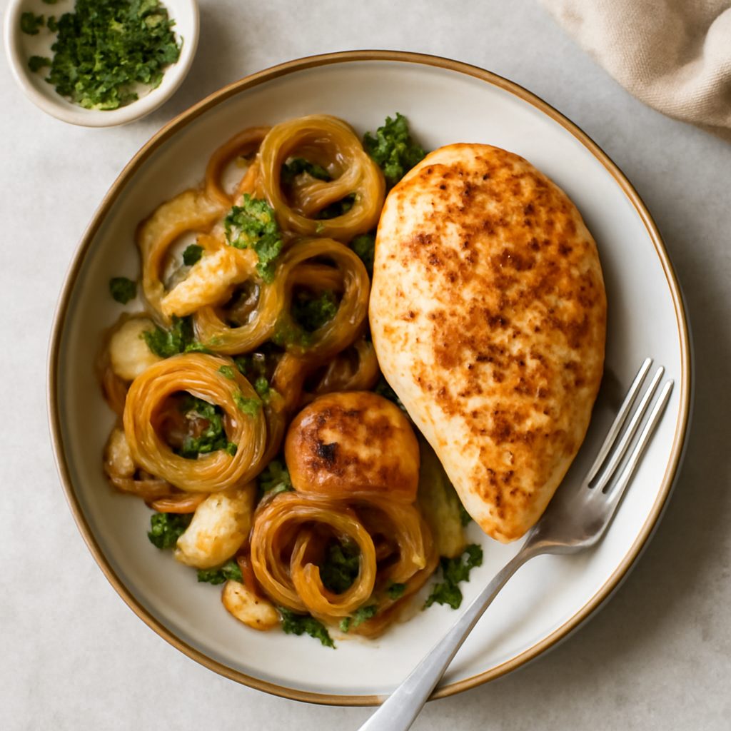 Cipolle e aglio insaporiti proteici low-carb