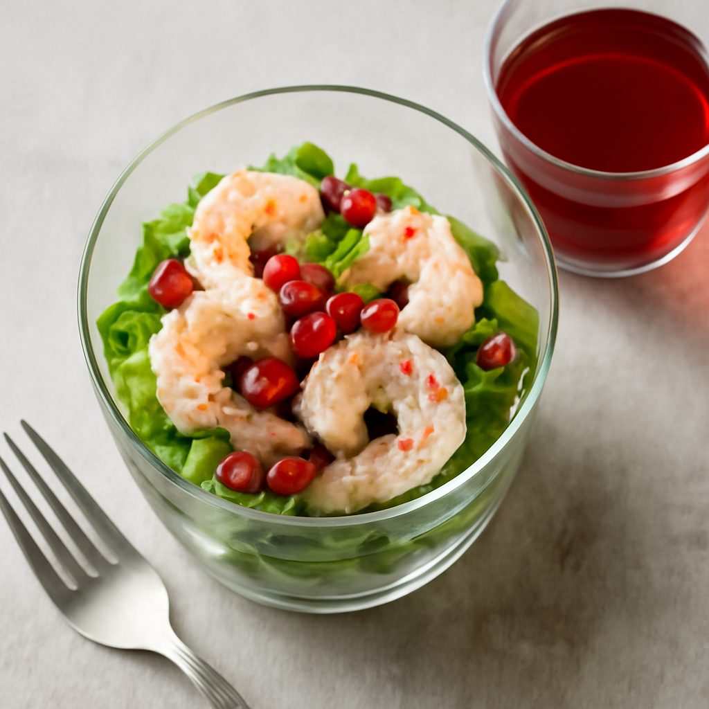 Cocktail di melagrana e scampi marinati Low Fat