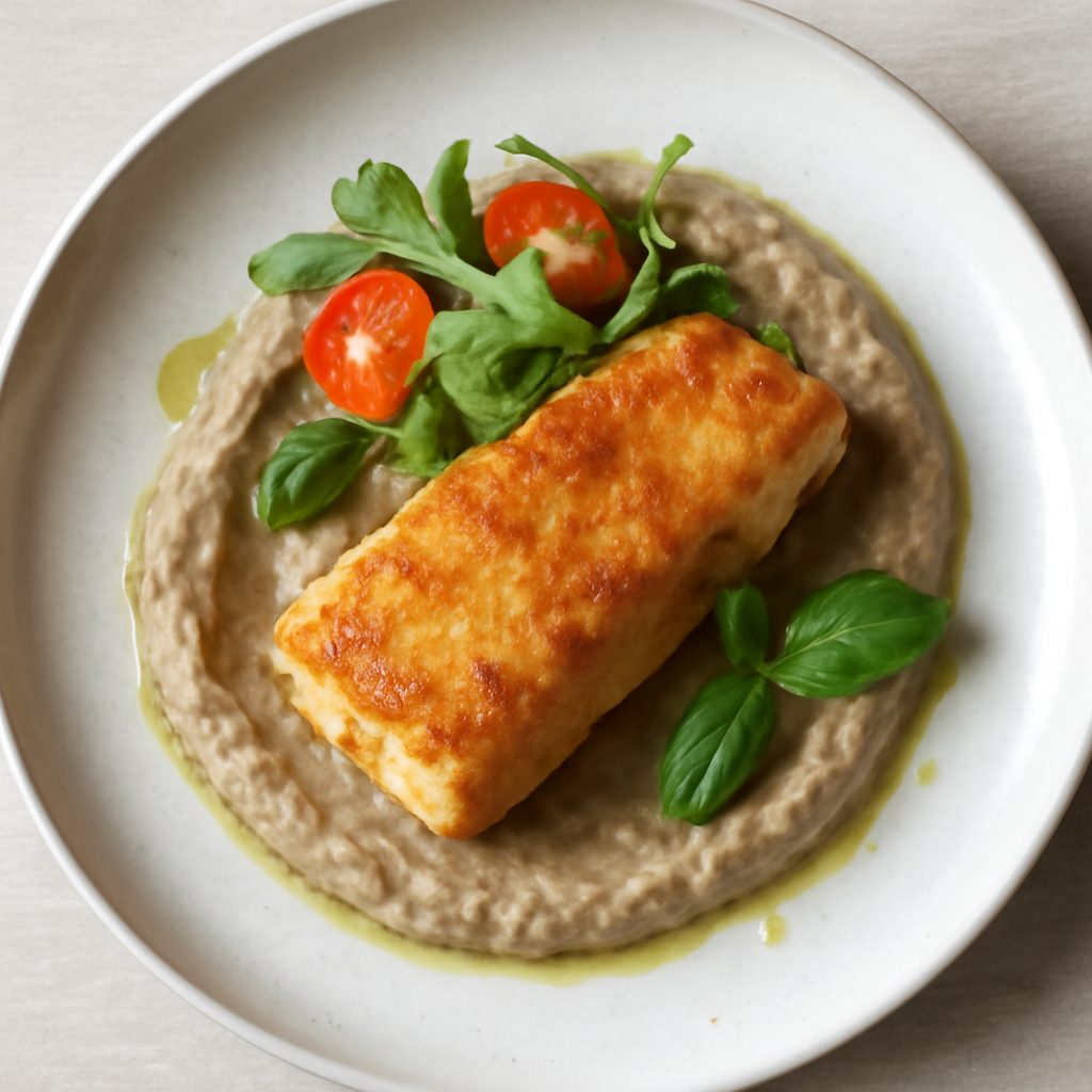 Coda di rospo croccante su purea di melanzane fit - Monoporzione Low Fat