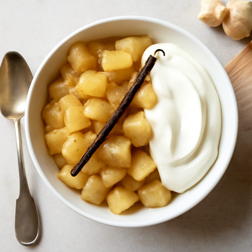 Composta di pere, vaniglia e zenzero proteica low-carb