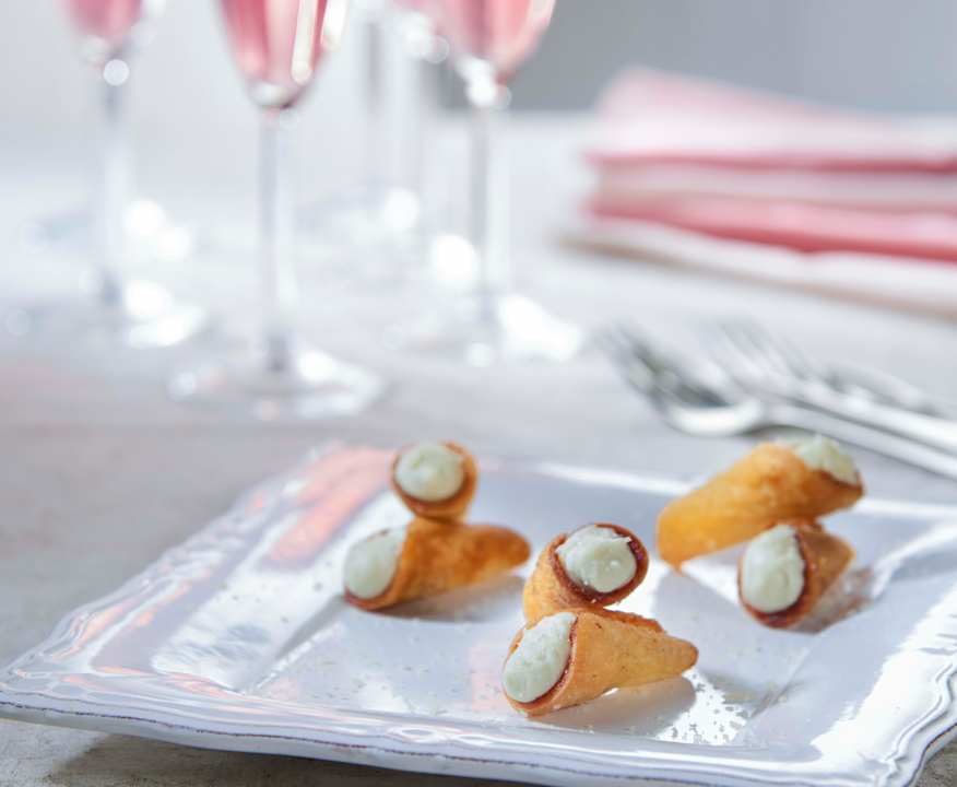 Conetti croccanti con mousse di Gorgonzola Low Fat