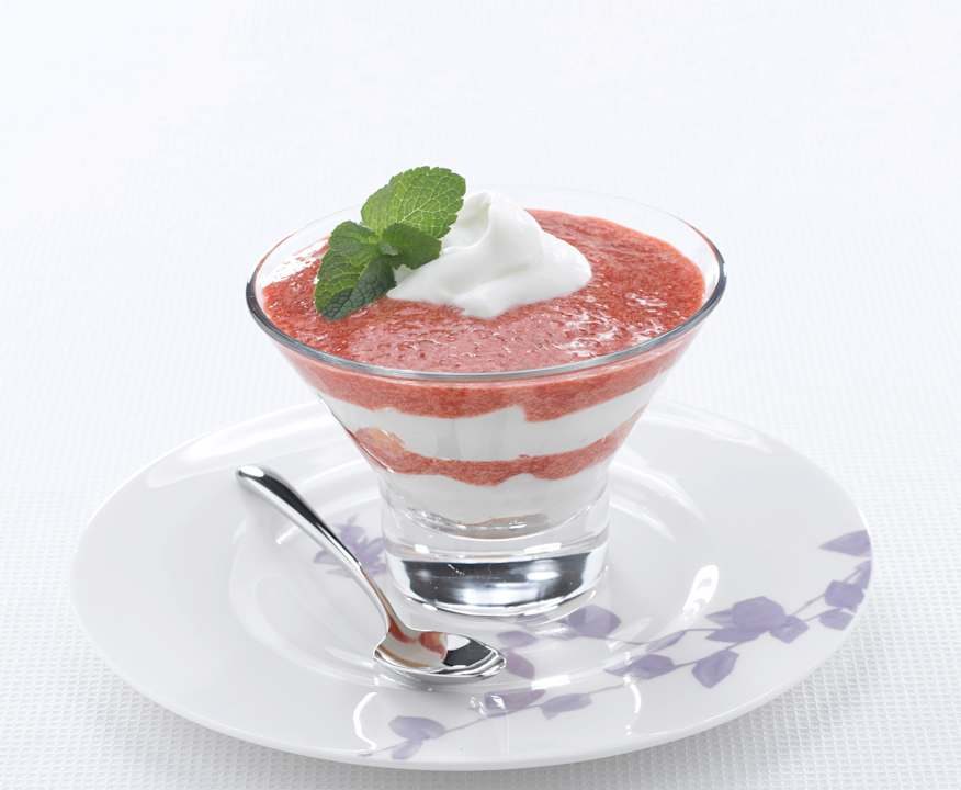 Coppa fredda di crema e fragole Low Fat