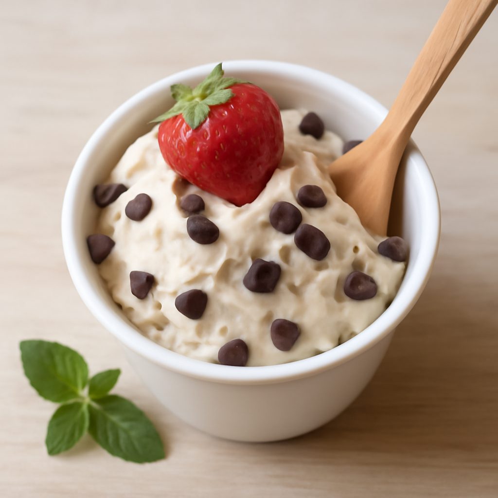 Coppetta gelato proteico alla vaniglia e cioccolato low-carb