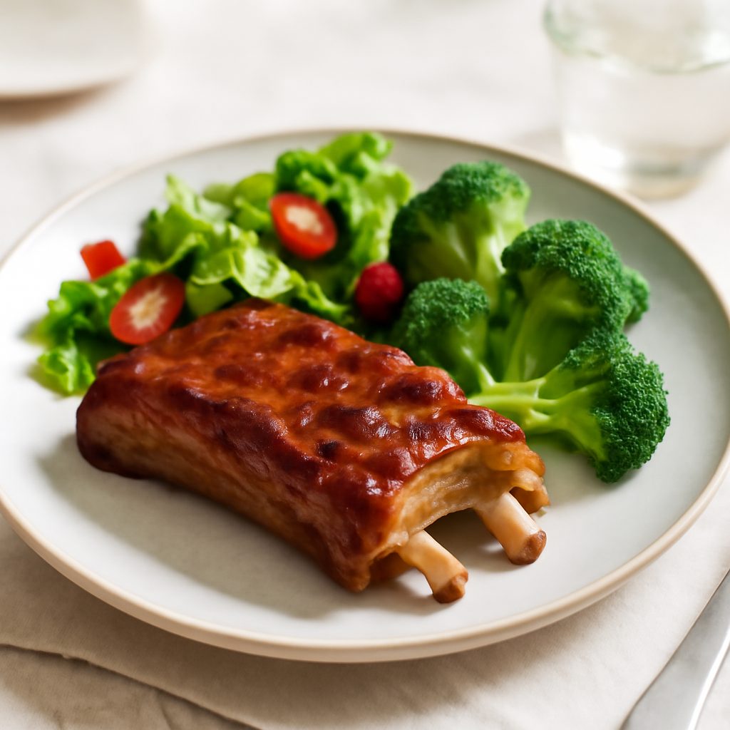 Costine di maiale all'americana light con glassa BBQ