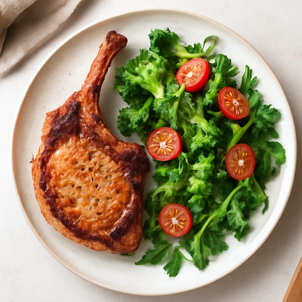 Costoletta di maiale al forno con salsa di pomodoro Low Fat