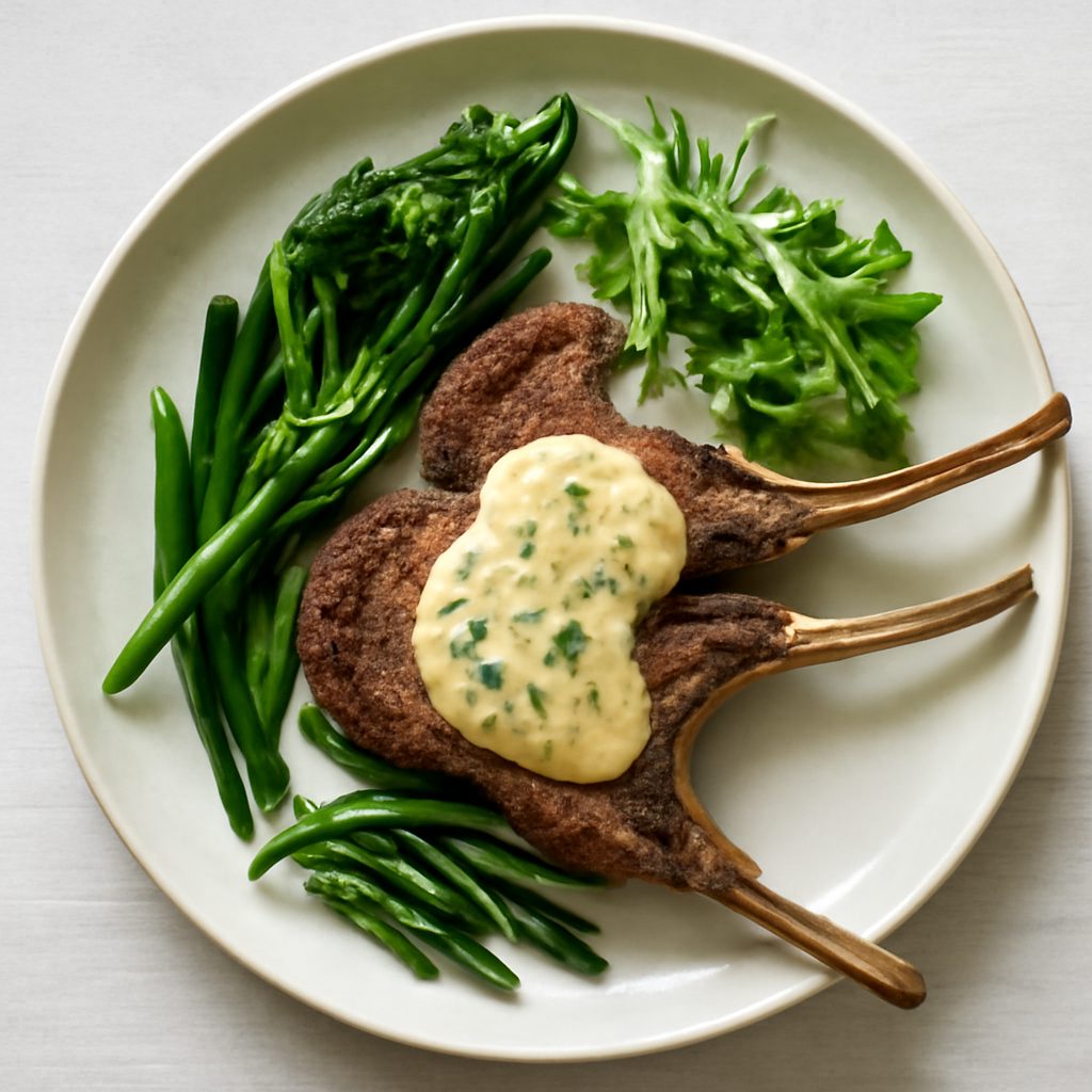 Costolette di agnello in salsa bernese proteica low-carb