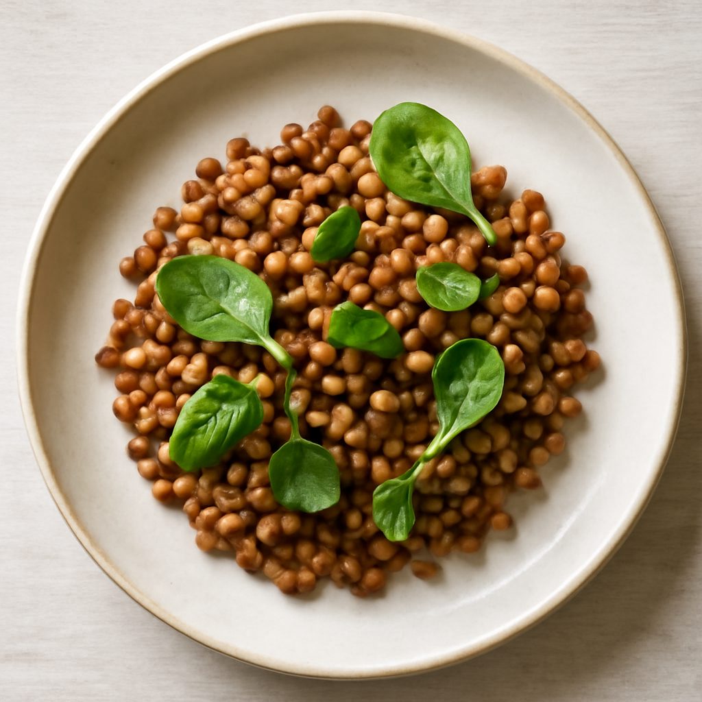 Cottura delle lenticchie proteiche low-carb