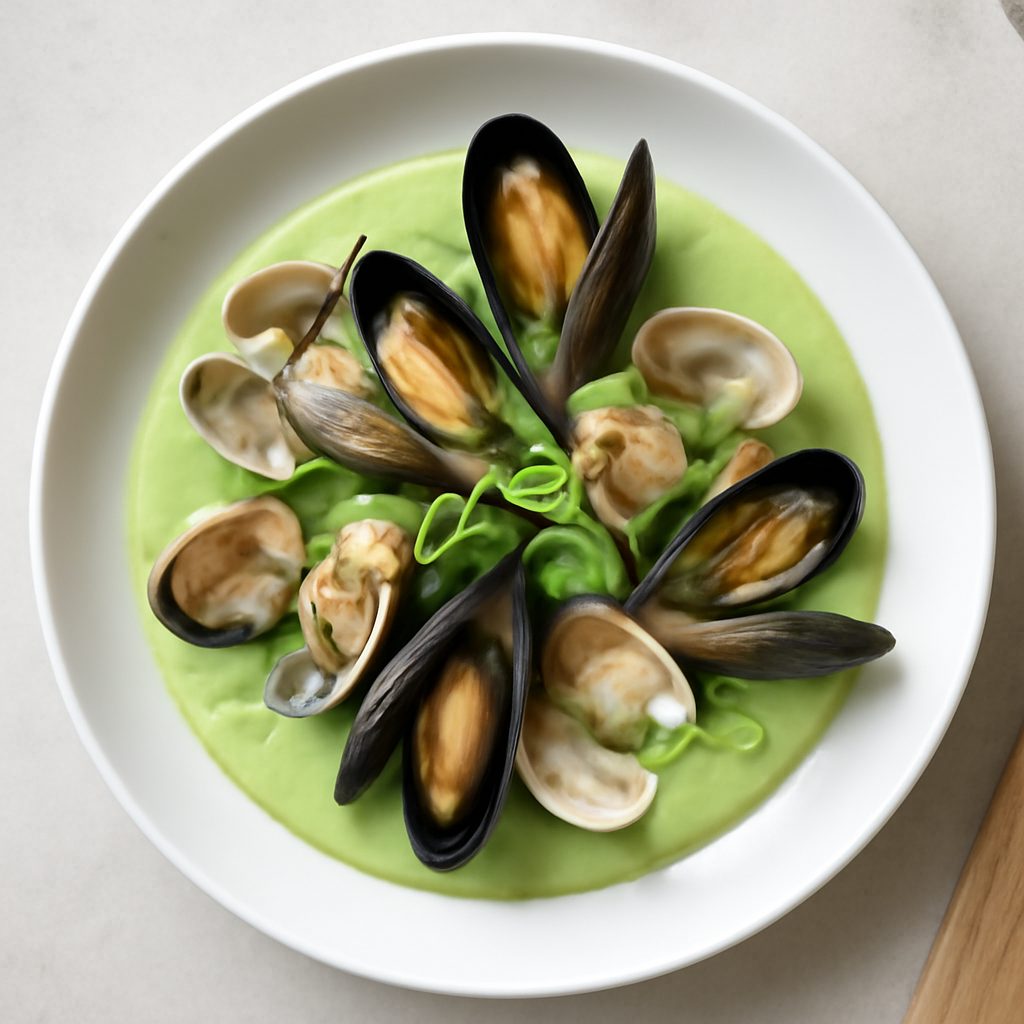 Cozze e vongole in crema di porri proteica low-carb