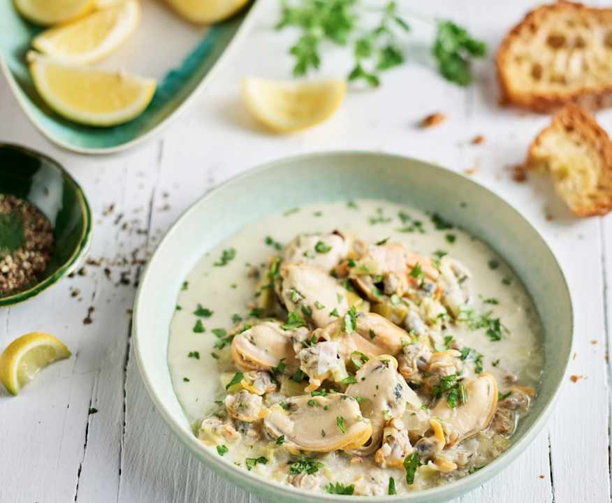 Cozze e vongole in crema di porri Low Carb