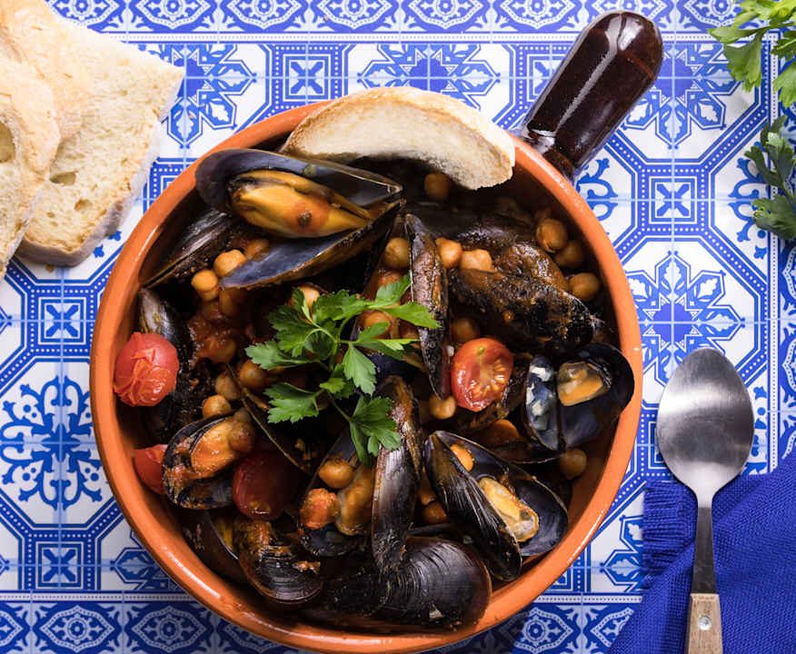Cozze piccanti con ceci e pomodorini Low Fat