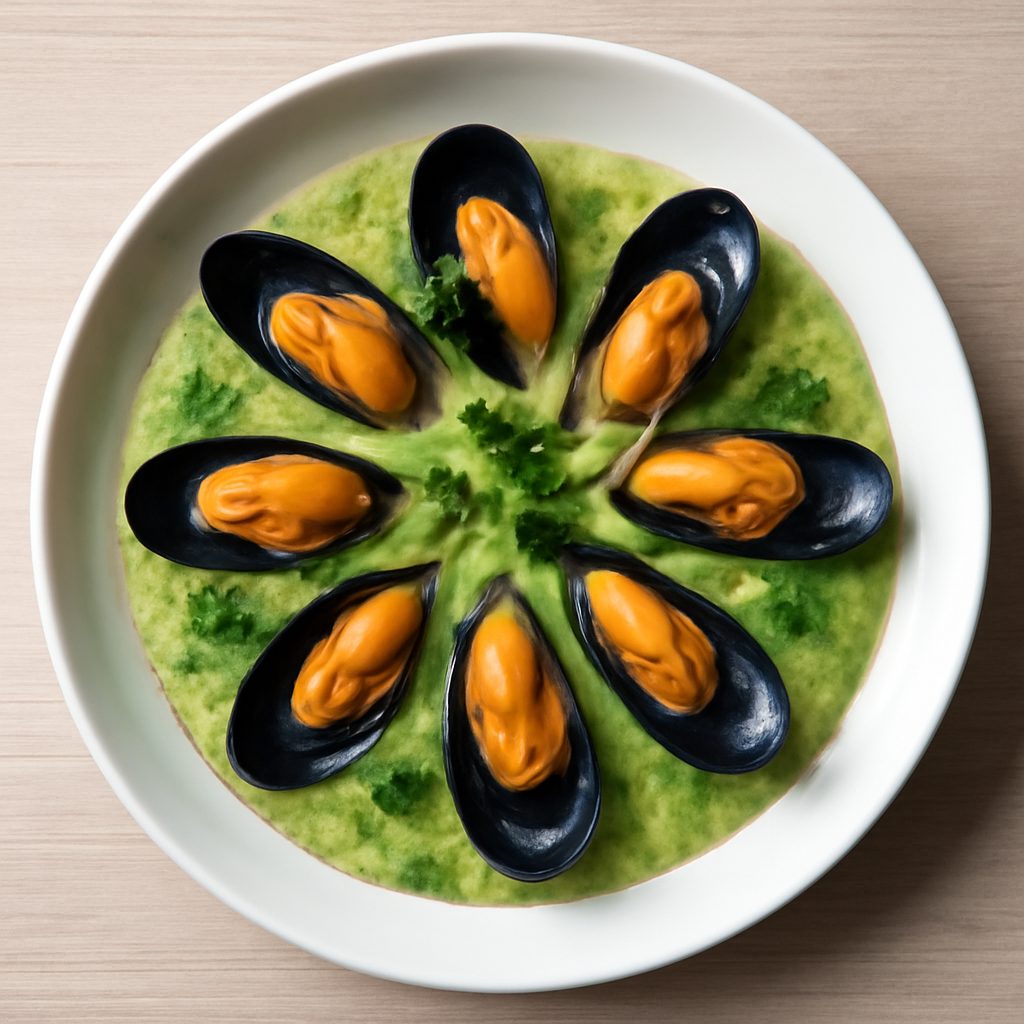 Cozze su crema di zucchine proteico low-carb