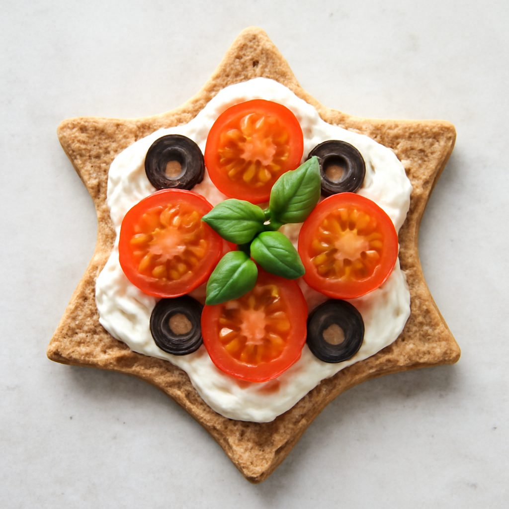 Cracker stella con verdure e ceci