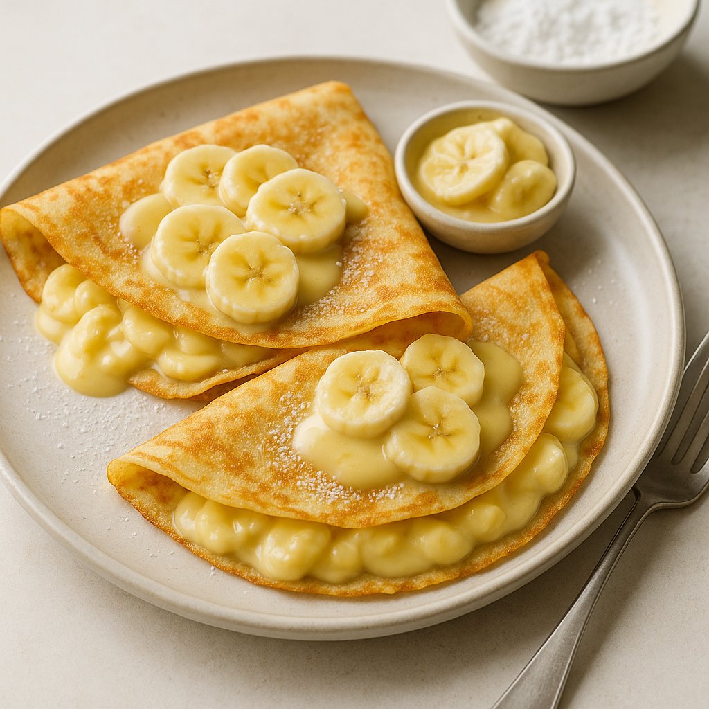 Creamy Banana Crepes