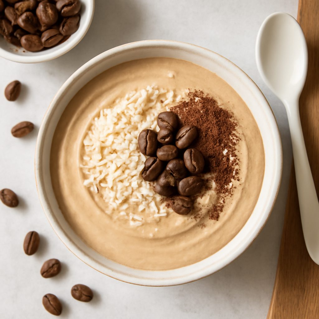 Crema al cioccolato bianco e caffè proteica low-carb