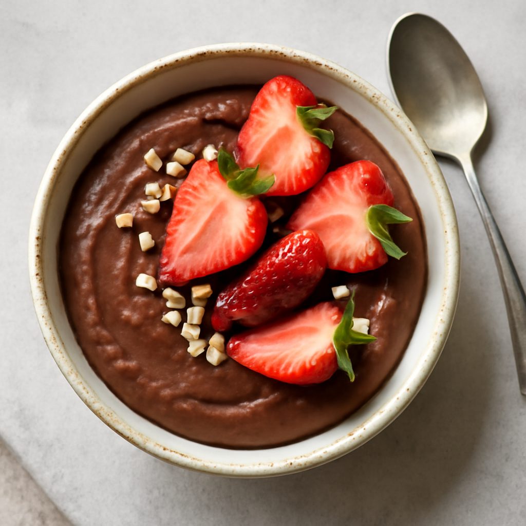 Crema al cioccolato e fragole proteica low-carb