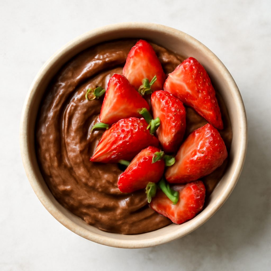 Crema al cioccolato e fragole proteica low-carb