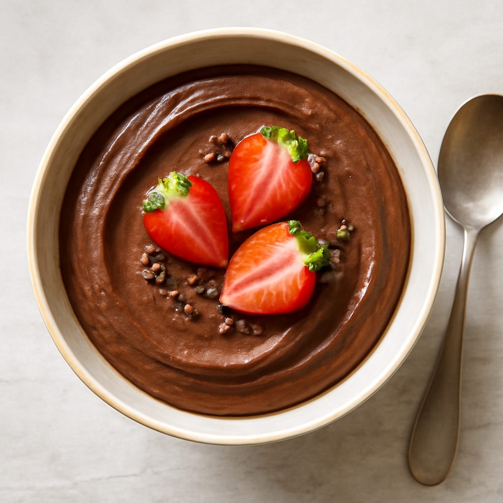 Crema al Cioccolato Proteica Low-Carb con Frutti Rossi e Crumble di Mandorle