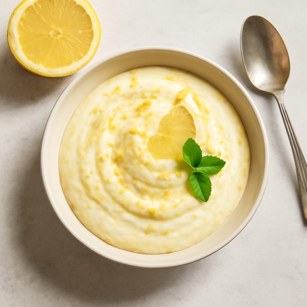 Crema al limone proteica low-carb con fragole