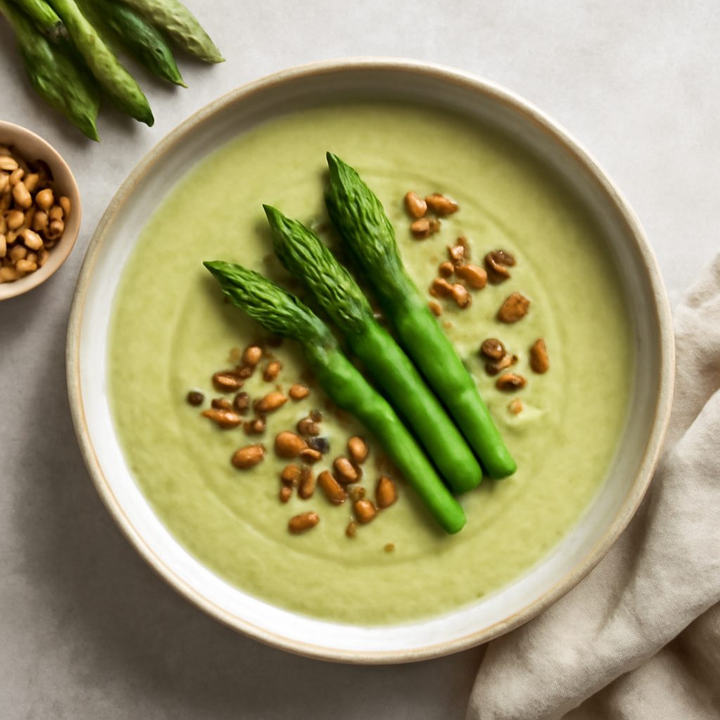 Crema di asparagi verdi e pinoli piccanti - Versione Proteica Low-Carb